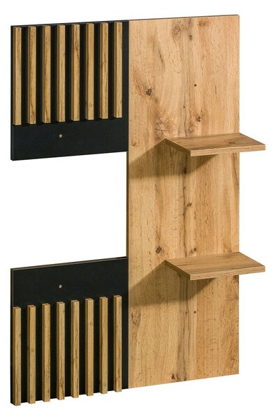 Nástěnný panel 74x107 MILAGRA - dub wotan / černý