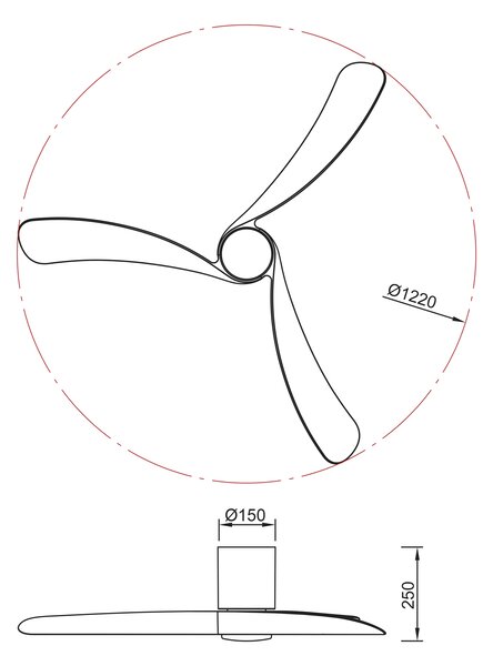 Mantra 9046 Nemo M, lopatkový ventilátor se svítidlem a dálk. ovladačem, LED 24W 2700-5000K, bílá, průměr 122cm