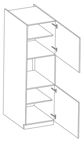 Kuchyňská skříň na vestavnou troubu LAILI - šířka 60 cm, světle šedá / dub artisan