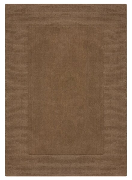 Flair Rugs koberce Kusový ručně tkaný koberec Tuscany Textured Wool Border Brown ROZMĚR: 200x290