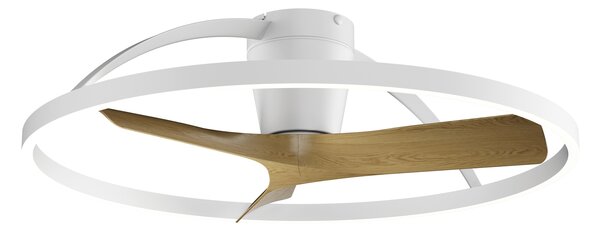 Mantra 9045 Nepal II mini, ventilátor se svítidlem a dálk. ovladačem, LED 32W 2700-5000K, bílá/dřevěná, průměr 75cm