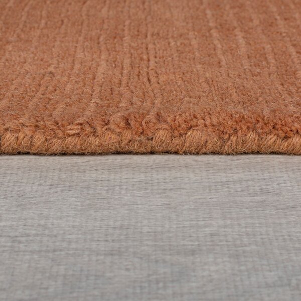 Flair Rugs, DOPRODEJ: 120x170 cm Kusový ručně tkaný koberec Tuscany Textured Wool Border Orange, 120x170, oranžová, ložnice