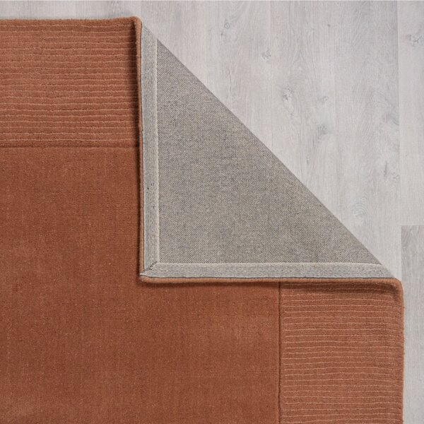 Flair Rugs, DOPRODEJ: 120x170 cm Kusový ručně tkaný koberec Tuscany Textured Wool Border Orange, 120x170, oranžová, ložnice