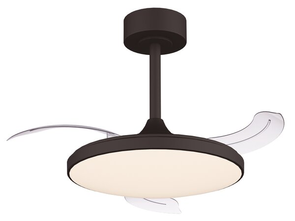 Mantra 9056 Slim Mini, rozvinovací ventilátor se svítidlem a dálk. ovladačem, LED 45W 2700-5000K, černá, průměr 41/90cm