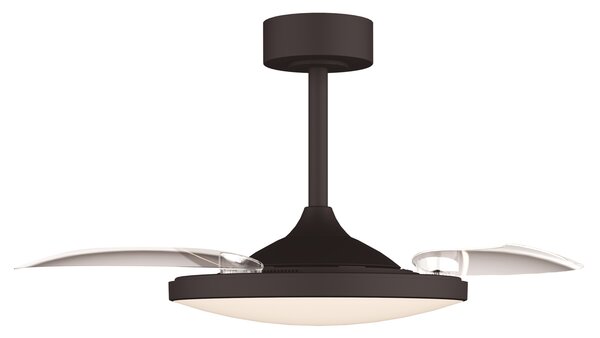 Mantra 9056 Slim Mini, rozvinovací ventilátor se svítidlem a dálk. ovladačem, LED 45W 2700-5000K, černá, průměr 41/90cm