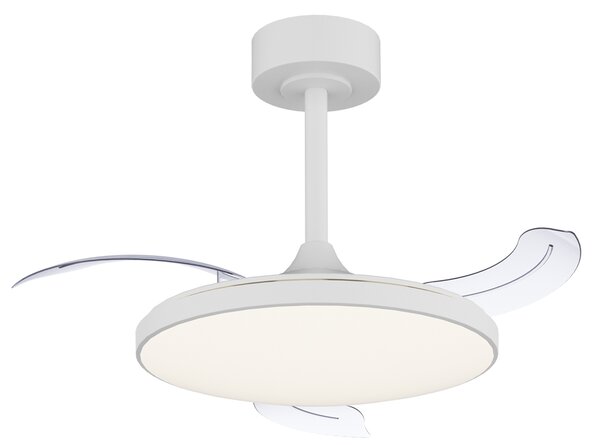 Mantra 9008 Slim Mini, rozvinovací ventilátor se svítidlem a dálk. ovladačem, LED 45W 2700-5000K, bílá, průměr 41/90cm