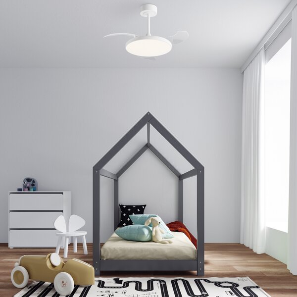 Mantra 9008 Slim Mini, rozvinovací ventilátor se svítidlem a dálk. ovladačem, LED 45W 2700-5000K, bílá, průměr 41/90cm