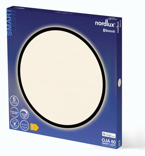 Nordlux Černé kovové stropní LED světlo Oja 60 Smart 60 cm