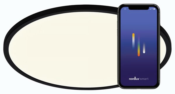 Nordlux Černé kovové stropní LED světlo Oja 60 Smart 60 cm