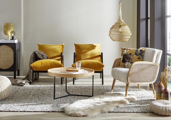 KŘESLO, textil, žlutá Carryhome - Křesla klasická