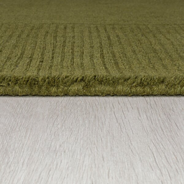 Flair Rugs DOPRODEJ: 200x290 cm Kusový ručně tkaný koberec Tuscany Textured Wool Border Green - 200x290 cm
