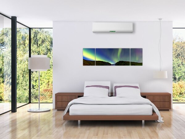 Obraz - Polární záře na Islandu (170x50 cm)