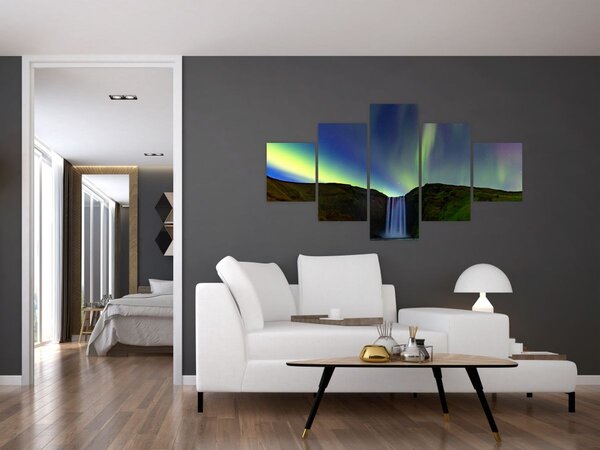 Obraz - Polární záře na Islandu (125x70 cm)