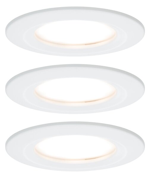 Paulmann 93496 LED Coin Nova round, set kulatých bodovek v matně bílé úpravě, LED 3x6W 2700K tříkrokové stmívání, prům. 7,8cm, IP44