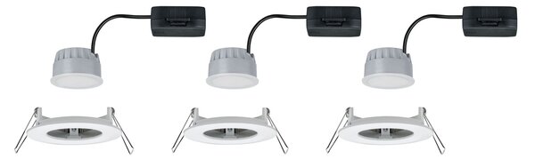 Paulmann 93496 LED Coin Nova round, set kulatých bodovek v matně bílé úpravě, LED 3x6W 2700K tříkrokové stmívání, prům. 7,8cm, IP44