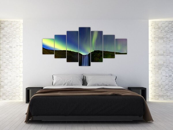 Obraz - Polární záře na Islandu (210x100 cm)