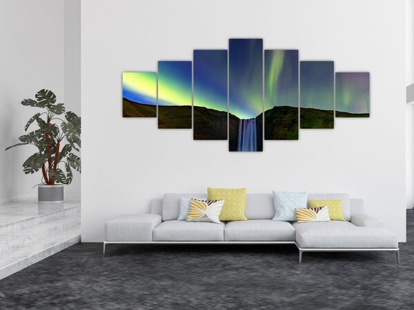 Obraz - Polární záře na Islandu (210x100 cm)