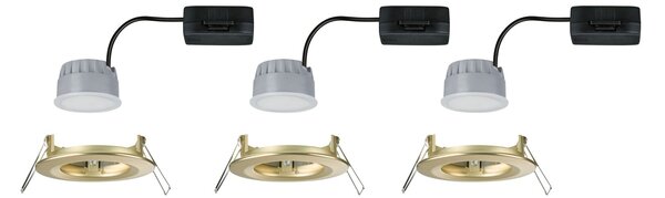 Paulmann 92407 LED Coin Nova round, set kulatých bodovek v matně zlaté úpravě, LED 3x6W 2700K tříkrokové stmívání, prům. 7,8cm