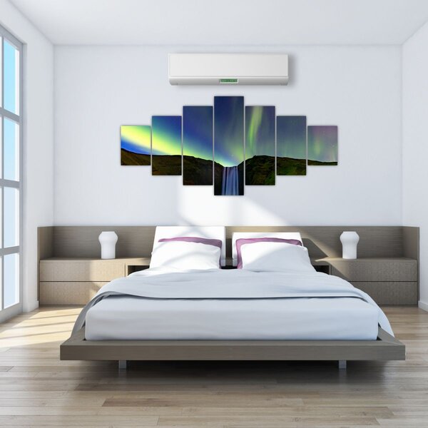 Obraz - Polární záře na Islandu (210x100 cm)