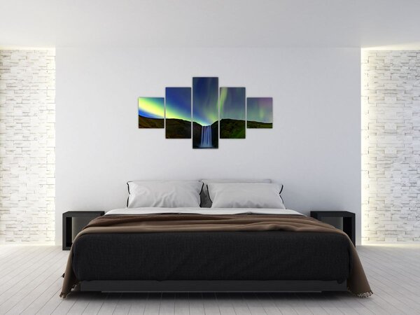 Obraz - Polární záře na Islandu (125x70 cm)