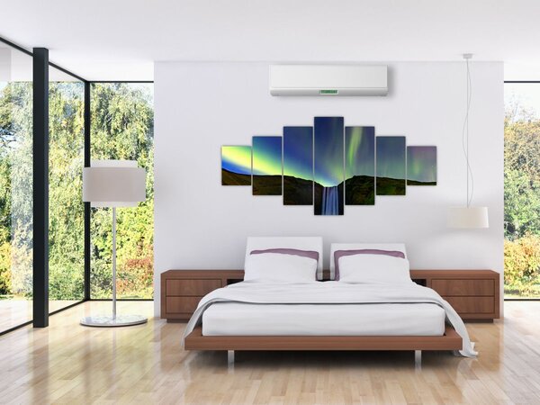 Obraz - Polární záře na Islandu (210x100 cm)