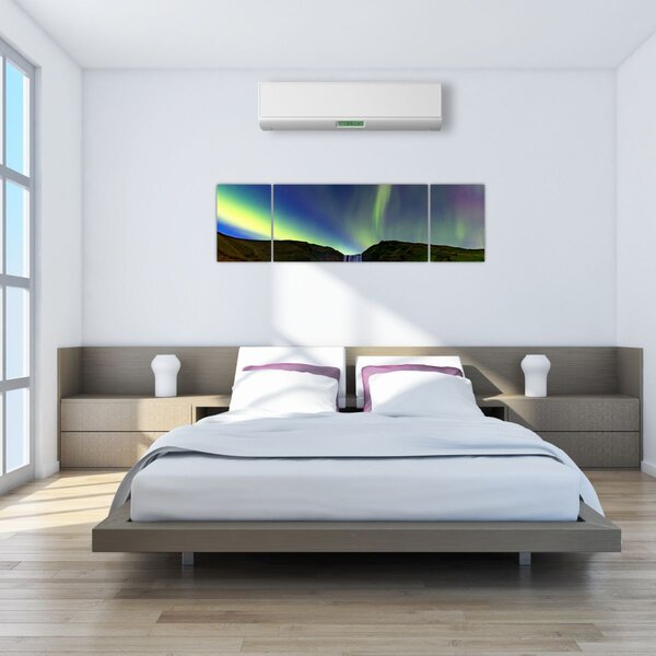 Obraz - Polární záře na Islandu (170x50 cm)