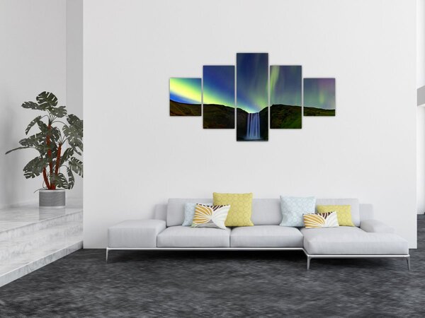 Obraz - Polární záře na Islandu (125x70 cm)