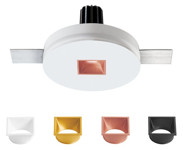 Linea Light CA032JWHMFL Gypsum_Coloring_Q1 V2, sádrová bodovka s hranatým rámečkem, 6W 2700K 23.4° 24V, Ø 11cm