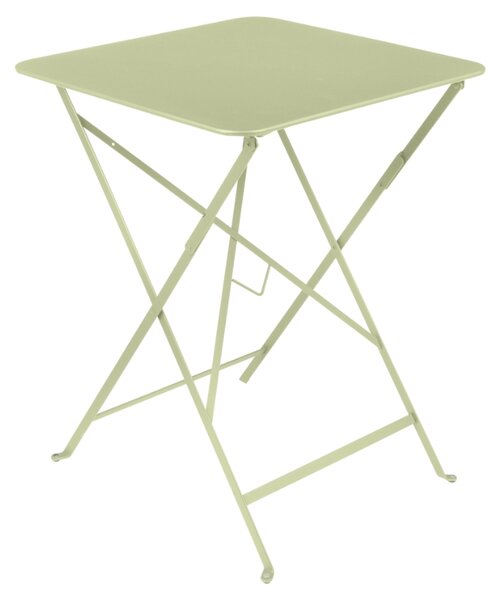 Světle zelený kovový skládací stůl Fermob Bistro 57 x 57 cm