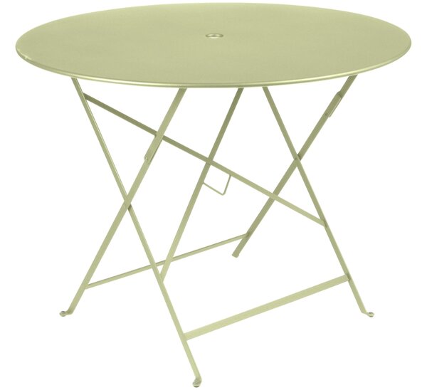 Světle zelený kovový skládací stůl Fermob Bistro Ø 96 cm