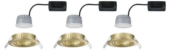 Paulmann 92406 LED Coin Nova round, set kulatých bodovek v matně zlaté úpravě, 3x6W LED 2700K tříkrokové stmívání, prům.8,4cm