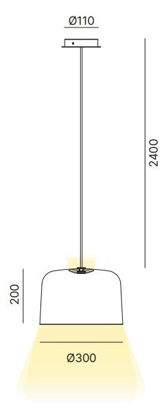 Quadrifoglio Group Add, závěsné svítidlo s modrým keramickým povrchem 1xE27, průměr 30cm