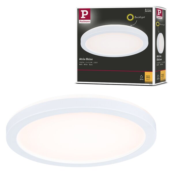 Paulmann 71152 Atria Shine, bílé stropní svítidlo s korónou, 11,2W LED 3000K, průměr 19cm