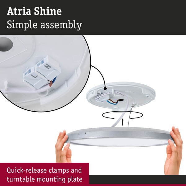 Paulmann 71152 Atria Shine, bílé stropní svítidlo s korónou, 11,2W LED 3000K, průměr 19cm