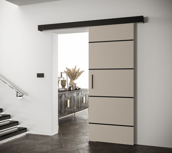 Posuvné dveře s černým úchytem SALOME 4 - 80 cm, kašmír / černé