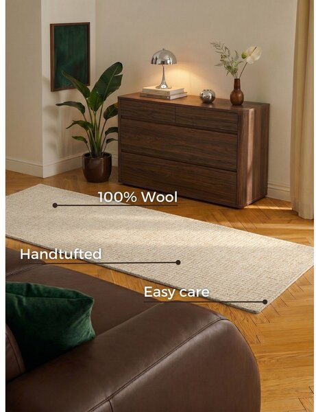 Vlněný běhoun v přírodní barvě 80x250 cm Eloise – Hanse Home