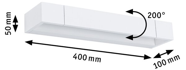 Paulmann 79515 Lucille, bílé nástěnné svítidlo s nastavitelným směrem svícení, 11W LED 2700K tříkrokové stmívání, 40cm, IP44