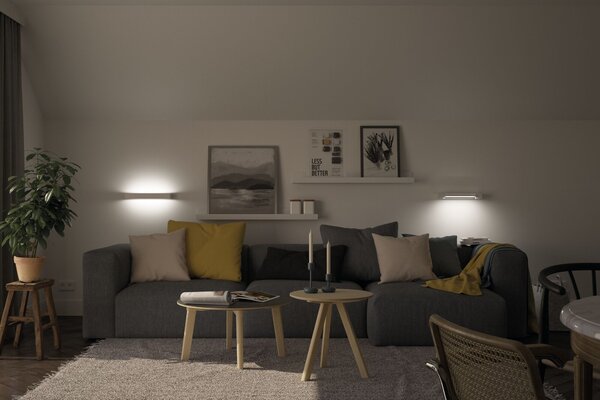 Paulmann 79515 Lucille, bílé nástěnné svítidlo s nastavitelným směrem svícení, 11W LED 2700K tříkrokové stmívání, 40cm, IP44