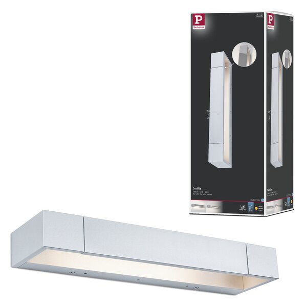 Paulmann 71206 Lucille, mat hliníkové nástěnné svítidlo s nastavitelným směrem svícení, 11W LED 2700K tříkrokové stmívání, 40cm, IP44
