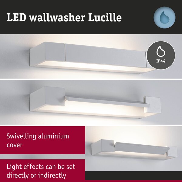 Paulmann 79515 Lucille, bílé nástěnné svítidlo s nastavitelným směrem svícení, 11W LED 2700K tříkrokové stmívání, 40cm, IP44