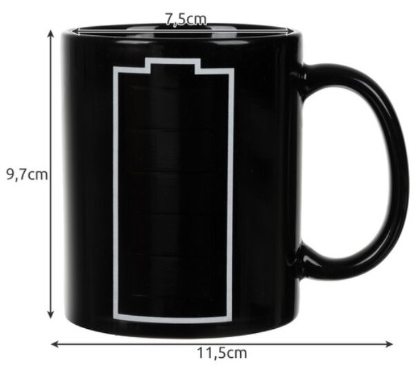 Ruhhy Kouzelný Hrnek Baterka měnící barvu 330 ml černá