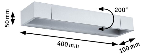 Paulmann 71206 Lucille, mat hliníkové nástěnné svítidlo s nastavitelným směrem svícení, 11W LED 2700K tříkrokové stmívání, 40cm, IP44