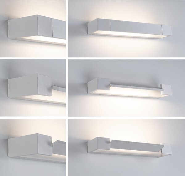 Paulmann 79515 Lucille, bílé nástěnné svítidlo s nastavitelným směrem svícení, 11W LED 2700K tříkrokové stmívání, 40cm, IP44