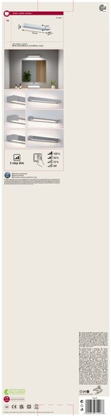 Paulmann 71207 Lucille, mat hliníkové nástěnné svítidlo s nastavitelným směrem svícení, 17W LED 2700K tříkrokové stmívání, 60cm, IP44