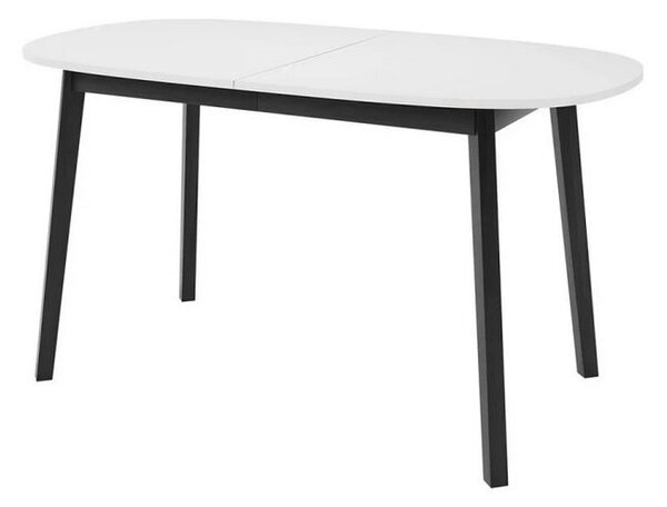 Oválný rozkládací jídelní stůl 150x80 cm JORIS - bílý / černý