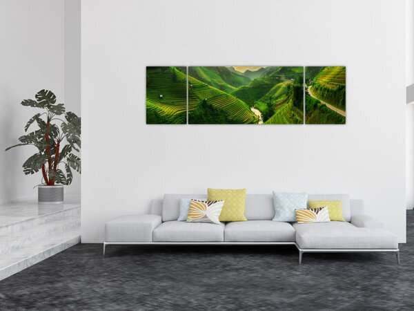 Obraz - Rýžové terasy Mu Cang Chai (170x50 cm)