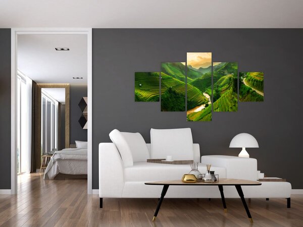Obraz - Rýžové terasy Mu Cang Chai (125x70 cm)