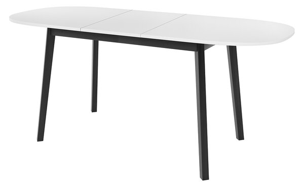 Oválný rozkládací jídelní stůl 150x80 cm JORIS - bílý / černý