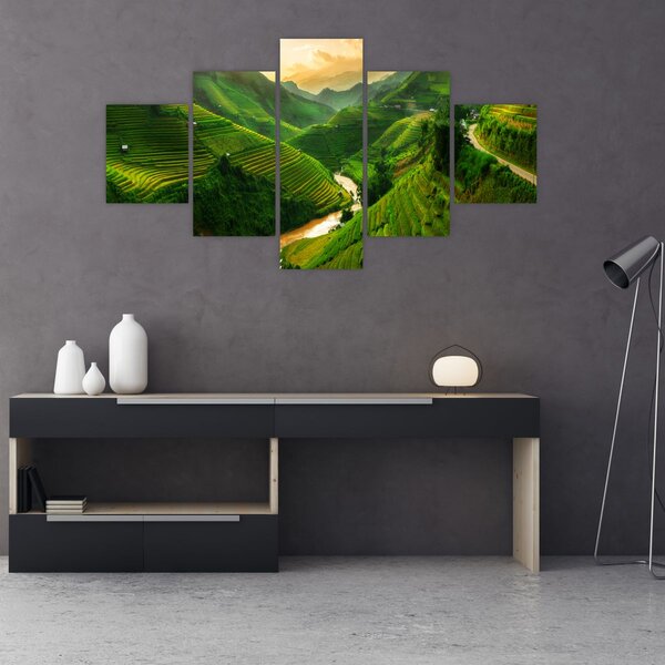Obraz - Rýžové terasy Mu Cang Chai (125x70 cm)