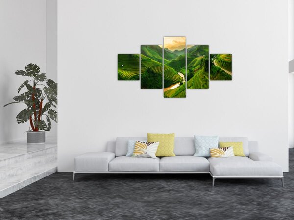 Obraz - Rýžové terasy Mu Cang Chai (125x70 cm)